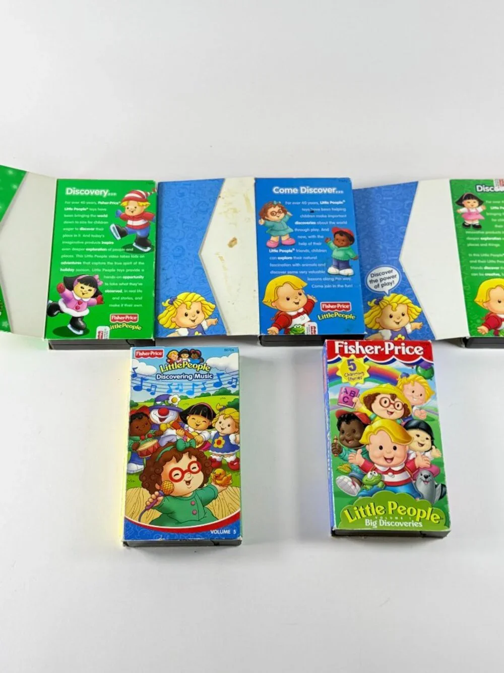 Vintage 2000's Fisher Price lot of 5 Little People VHS Educational Kids